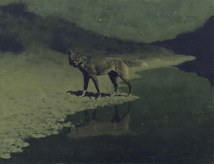 Frederic Remington Moonlight, Wolf Germany oil painting art